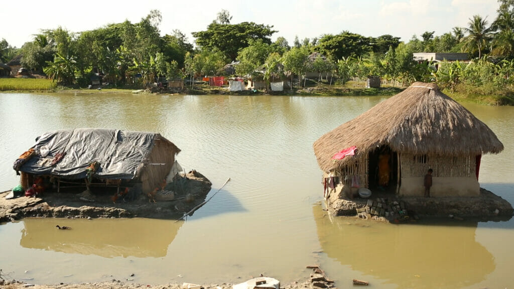 The rising water levels in Sunderbans and the onslaught of floods. 
