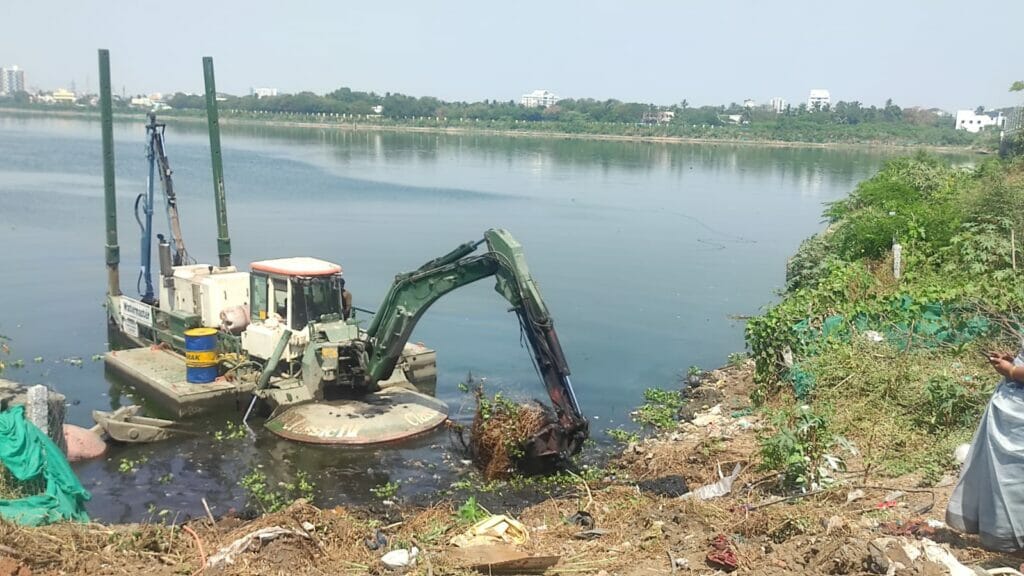 water hyacinth removal in Adyar