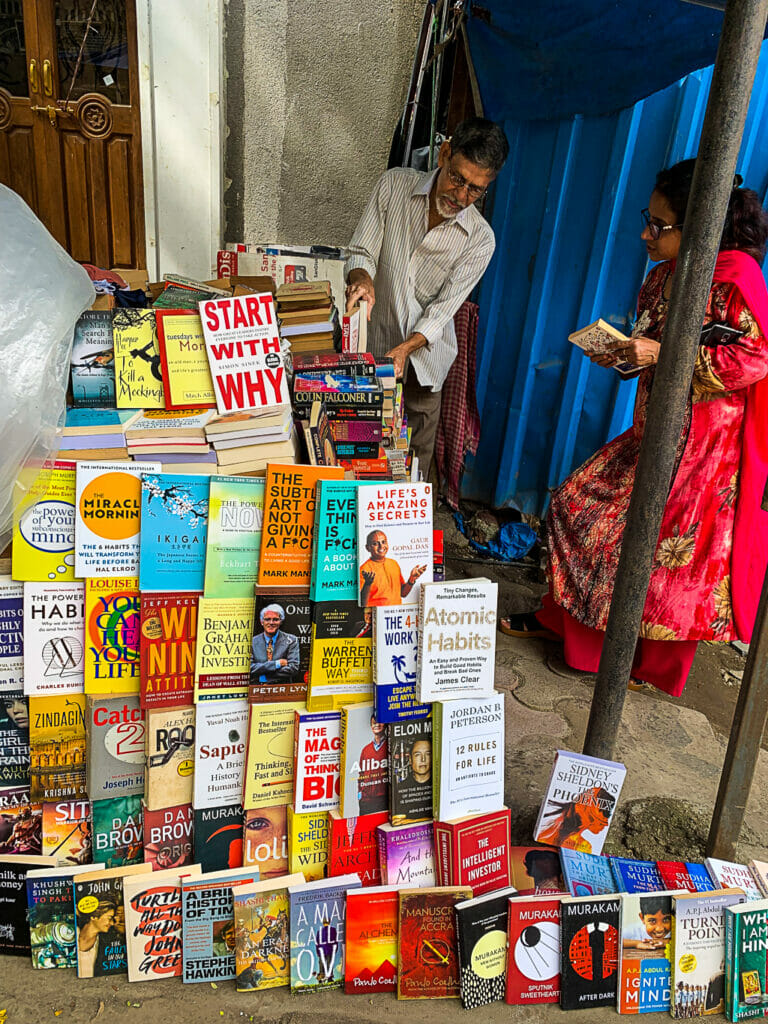 A book stall on a footpath in Mumbai