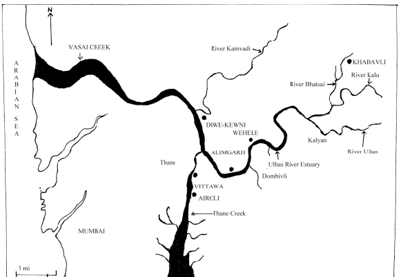 Map of the Ulhas river