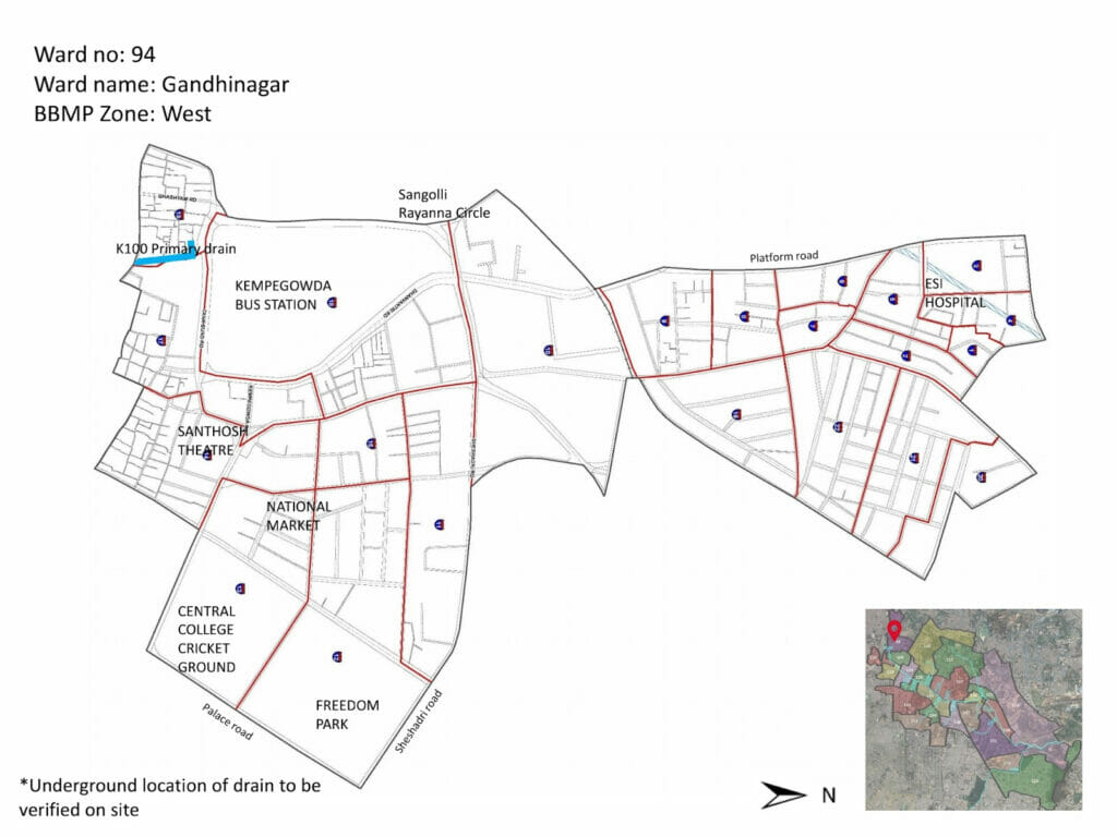Map of ward 94, Gandhinagar. 