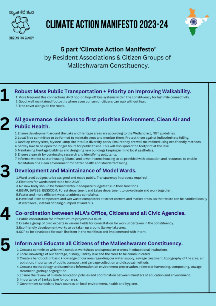 Detailed Malleshwaram Climate action manifesto. 