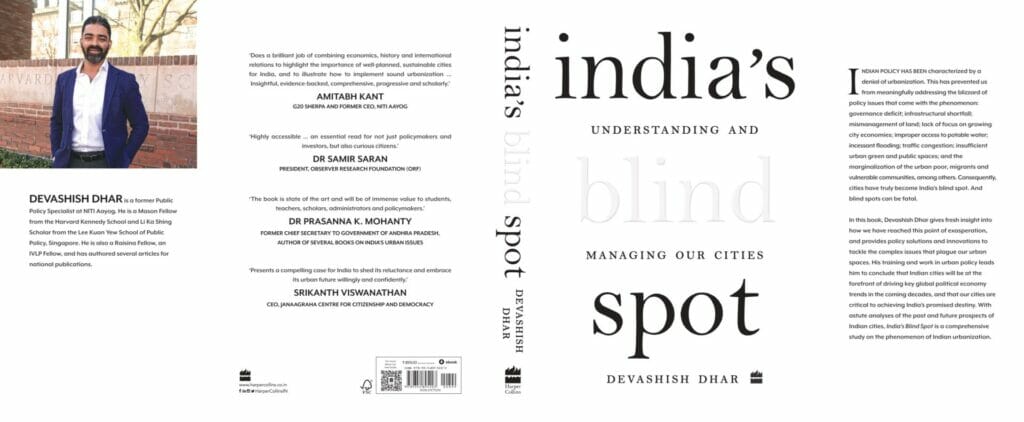 Cover jacket of the book India's Blind Spot: Understanding and Managing Our Cities.