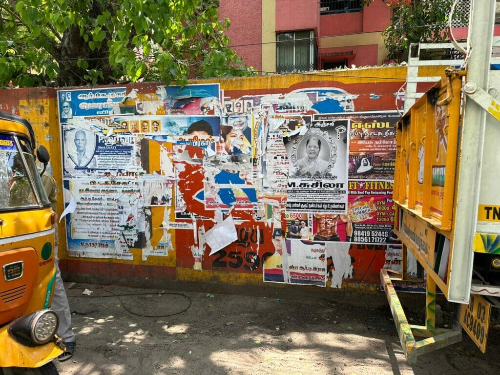 posters in Chennai walls