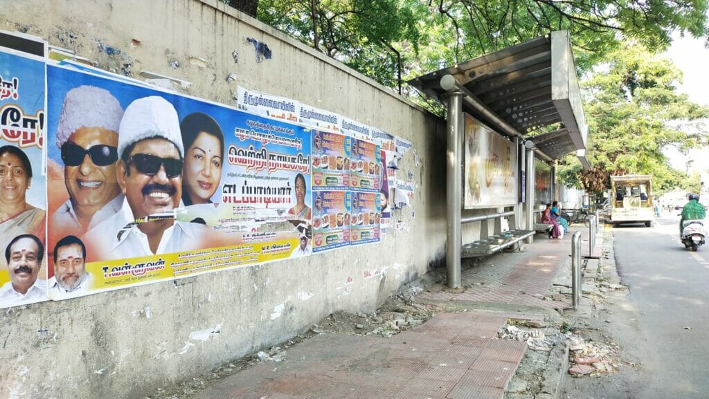 AIADMK posters on Chennai walls