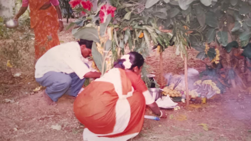 Puja at the planting site