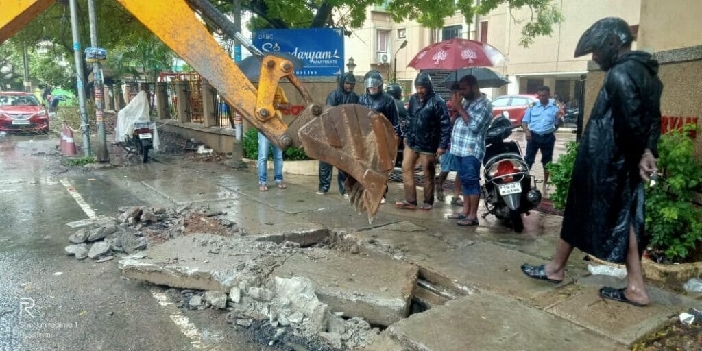 storm water drain works done during the monsoon in Chennai