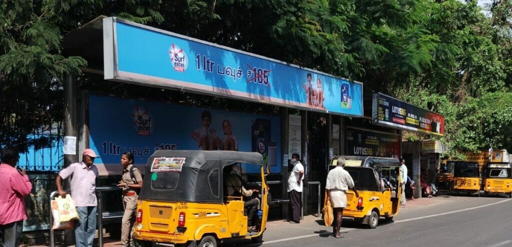 autos at bus shelters in Chennai