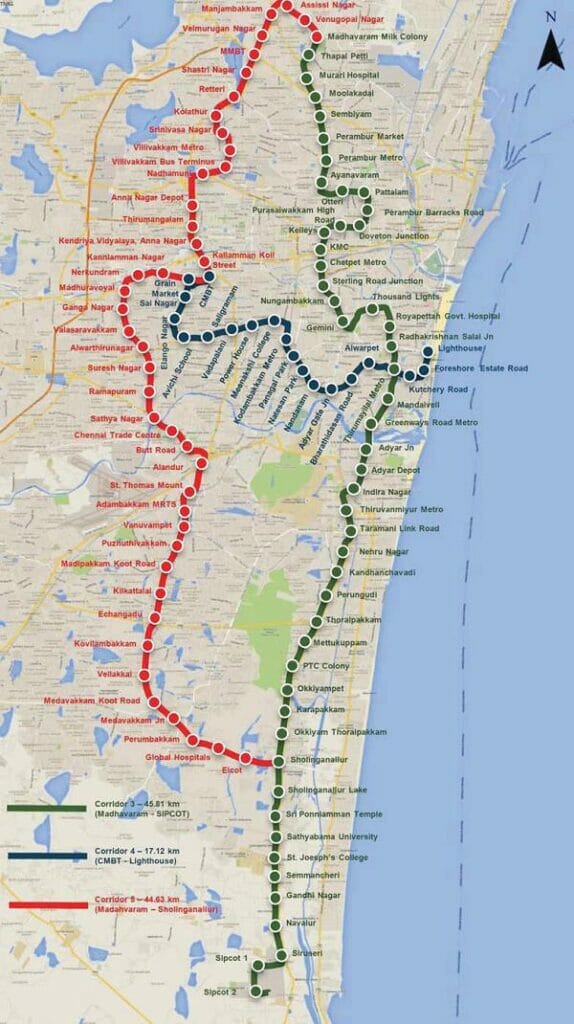 Chennai Metro Phase 2 map