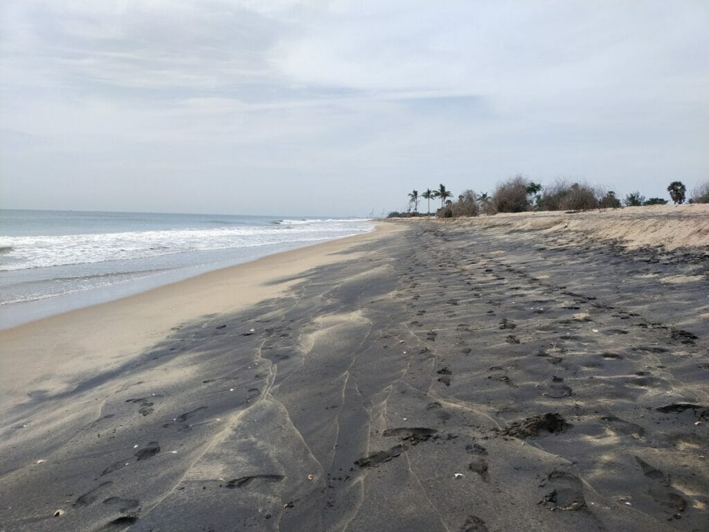 The part of the sea near the Karungali river mouth