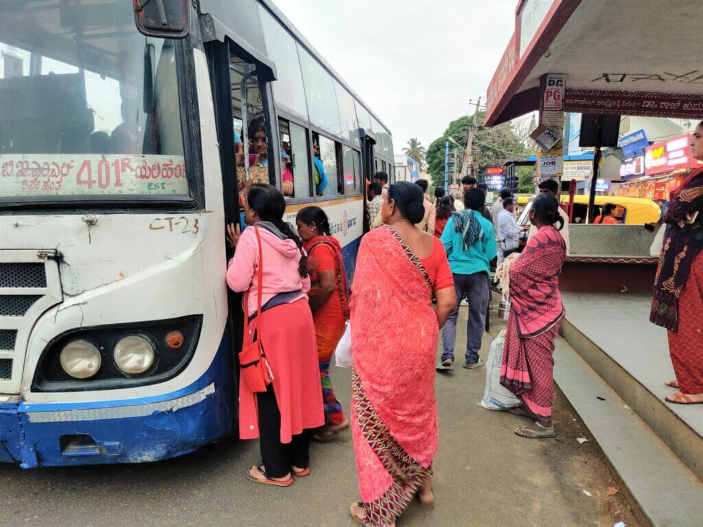 Women boarding a BMTC bus