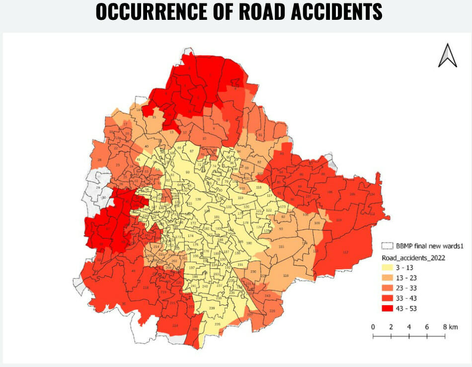 most accidents occur in BBMP peripheral areas