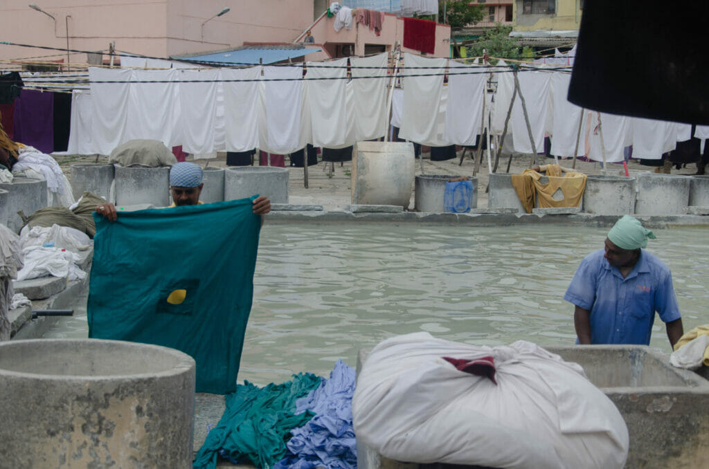 Hospital clothes being washed in the dhobi ghats