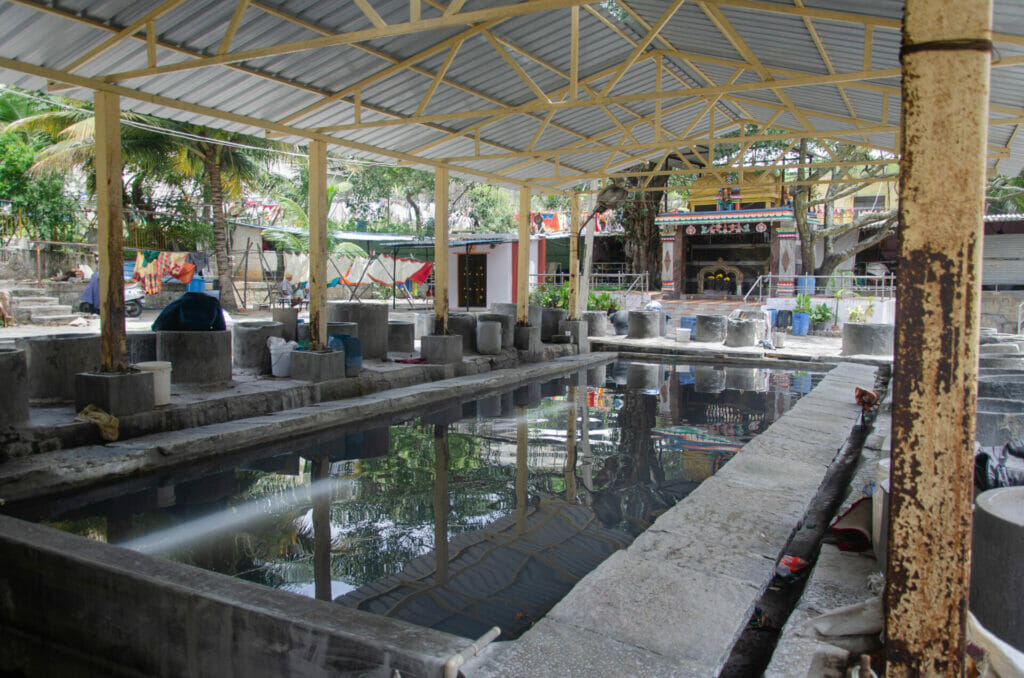 The original waterhole at Mahalakshmi Dhobi Ghat, which the workers consider holy.
