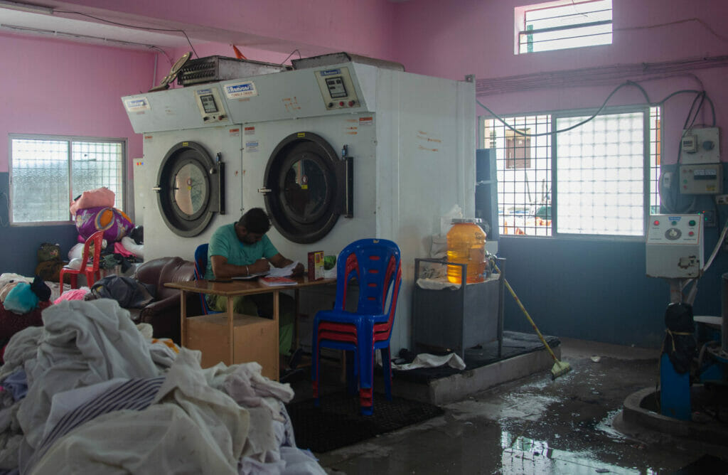 Washing machines in a dhobi ghat