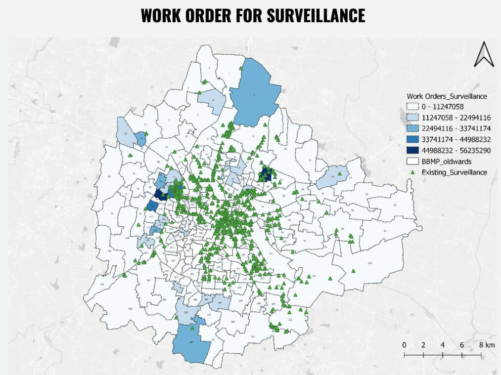 high concentration of surveillance cameras in 2 wards only