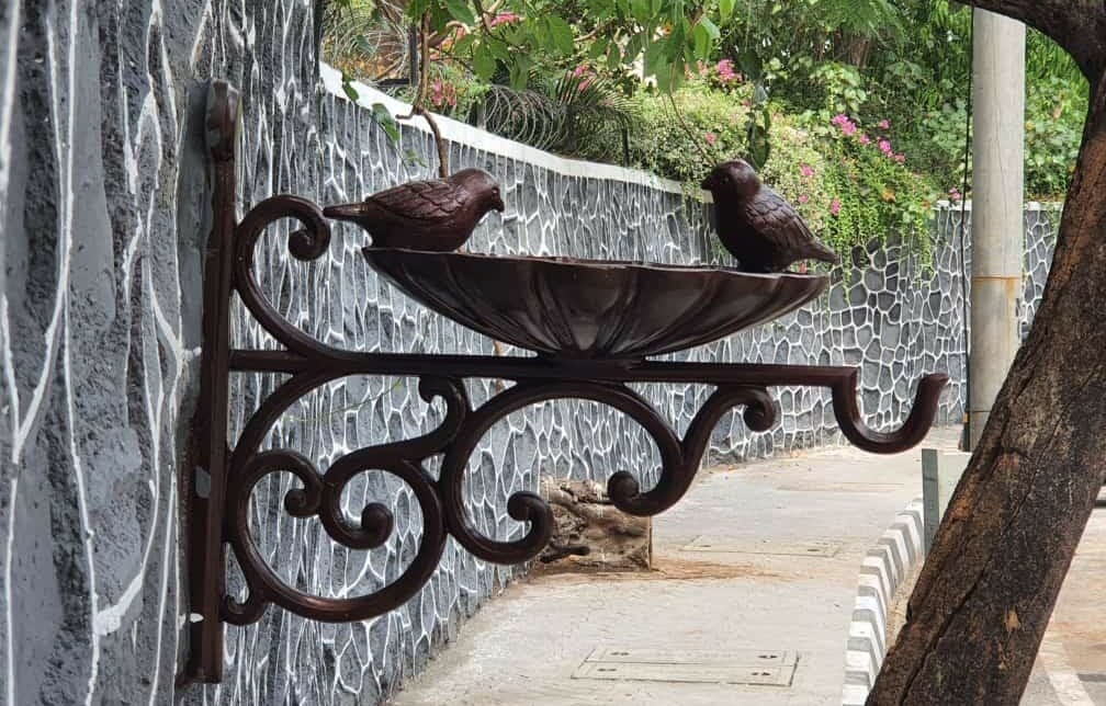 bird installation over a footpath at Chembur