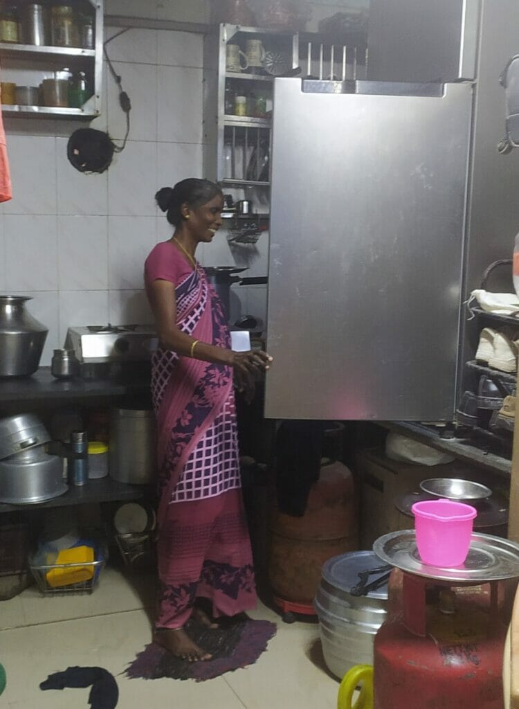 fridge kept at a higher level by resident Prema prakash 