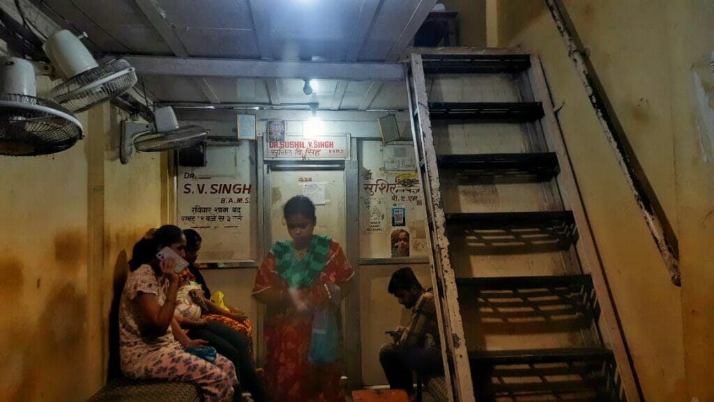 A small clinic in the congested lanes of Dharavi. Pic: Stephin