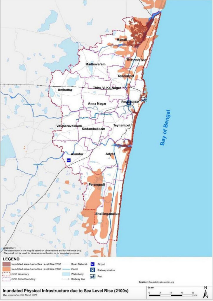 chennai shoreline climate change impact