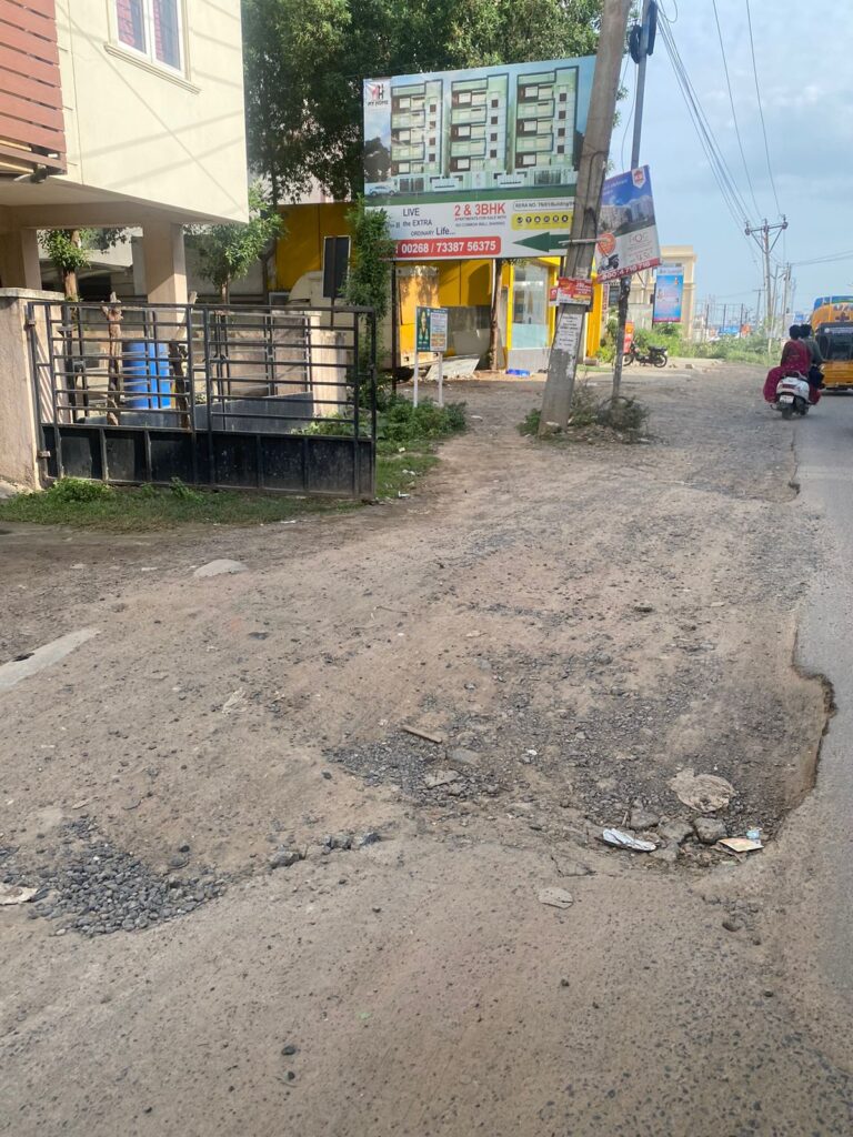 nookampalayam road pothole