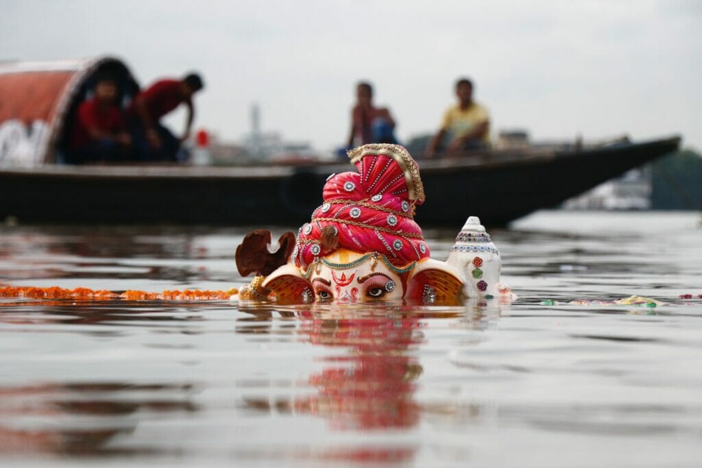 Ganesh idol immersed during the festival