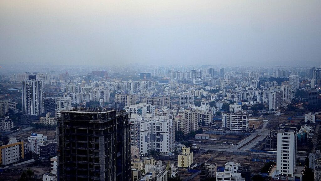 Skyline of polluted Pune City