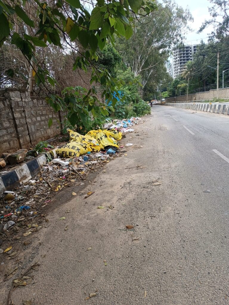 garbage filled footpath