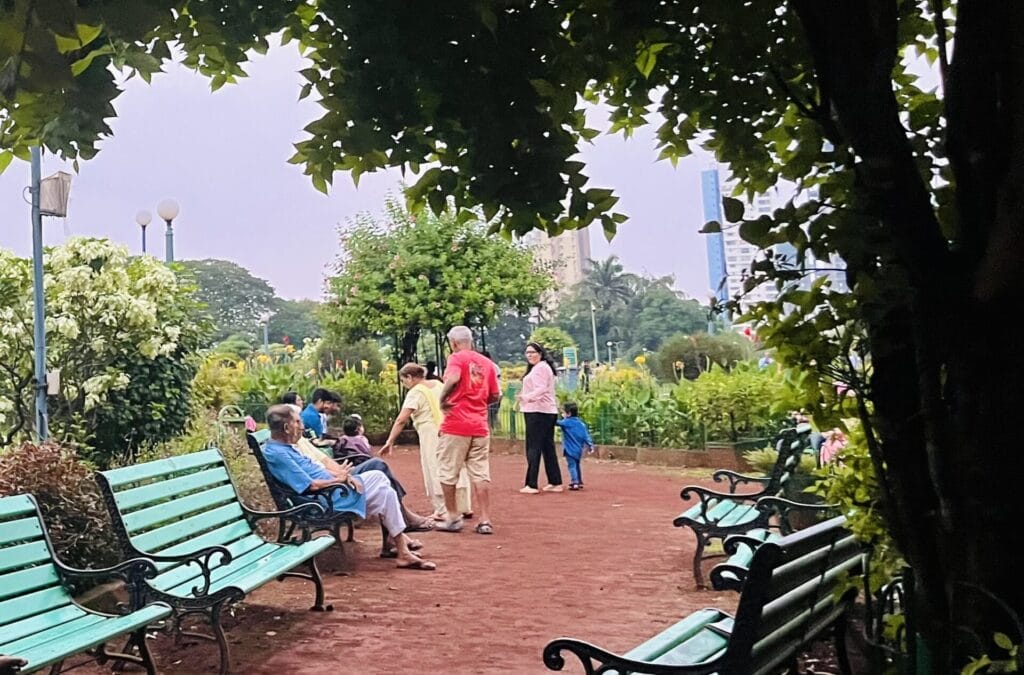 senior citizens at hanging gardens, mumbai 