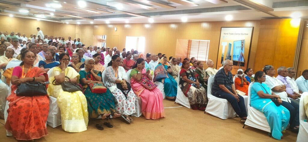 Senior citizens at a public meeting organised by the state government