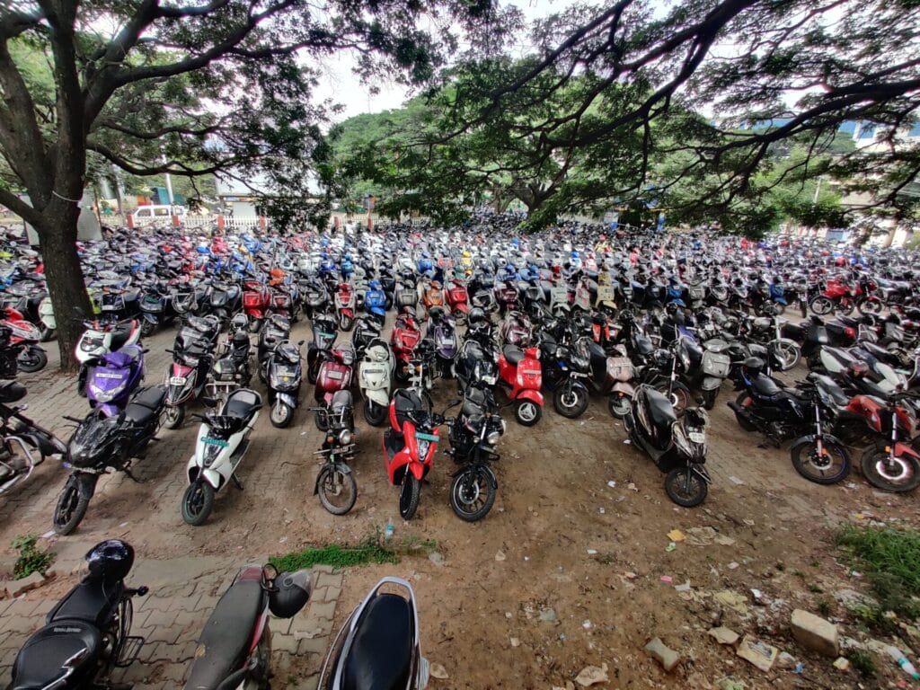 A two-wheeler parking space 