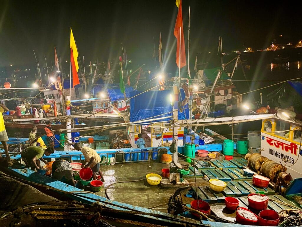Boats at the Versova dock 