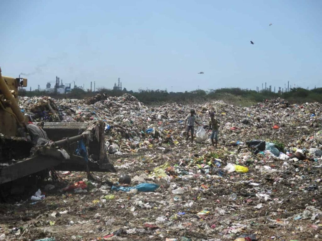 Waste in a dumpyard in Chennai