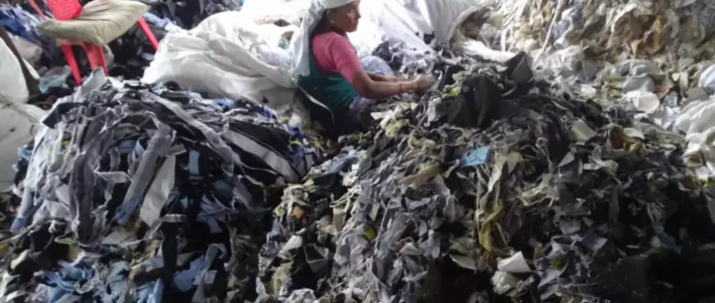 woman sorting waste