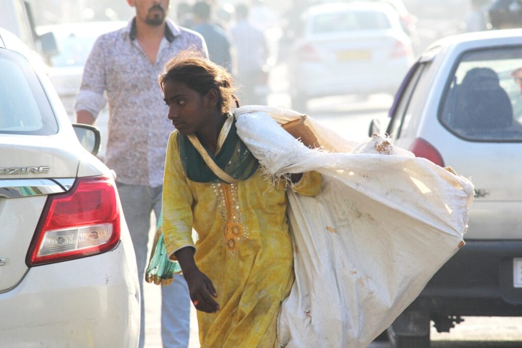 Waste picker on the streets of Dehradun