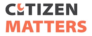 Citizen Matters Text Logo with all letters in capital and the first i of citizen in the shape of candle