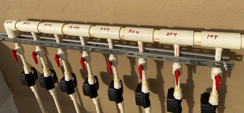 flow sensors connected to individual flats