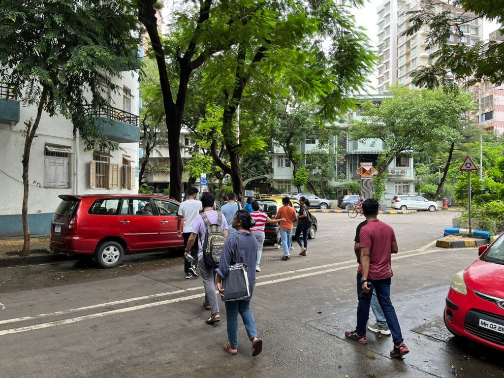 People walking on the street in Mumbai