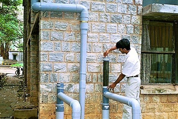 Rainwater harvesting system in an apartment