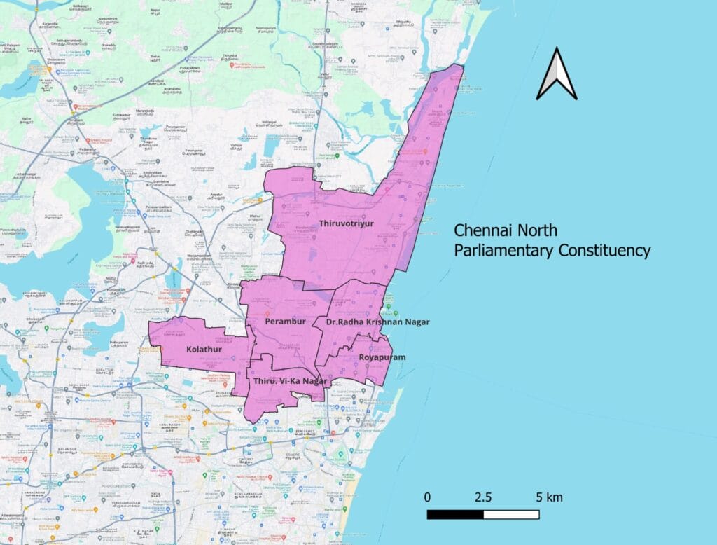 Chennai North Parliamentary map