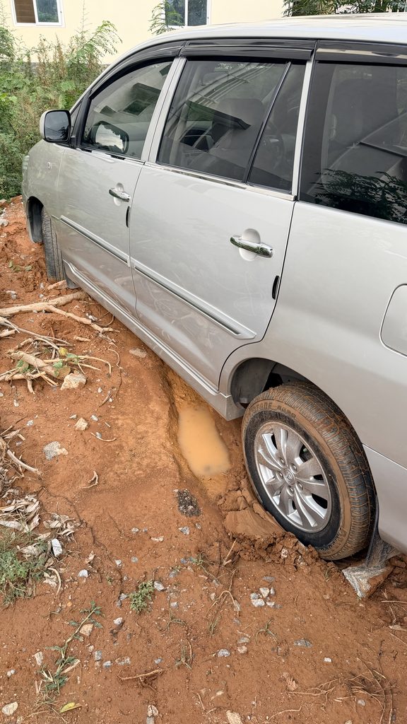 car stuck in mud